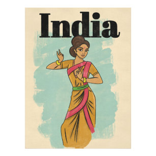 Indien Vintage-Reiseposter Fotodruck