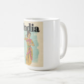 Indien Vintage-Reiseposter Kaffeetasse (VorderseiteRechts)