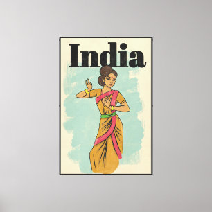 Indien Vintage-Reiseposter Leinwanddruck