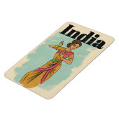 Indien Vintage-Reiseposter Magnet (Linke Seite)