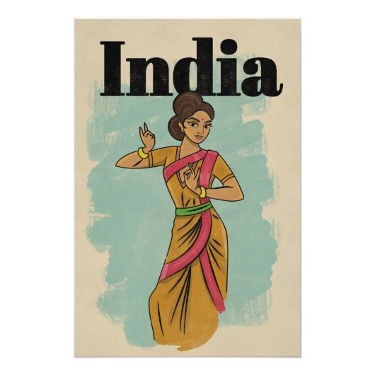 Indien Vintage-Reiseposter Poster (Vorderseite)