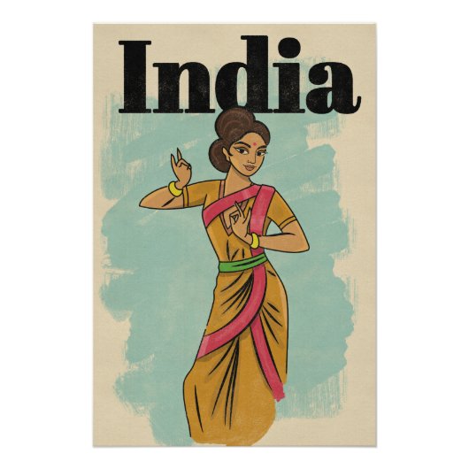 Indien Vintage-Reiseposter Poster (Vorderseite)