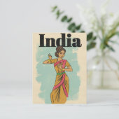 Indien Vintage-Reiseposter Postkarte (Stehend Vorderseite)