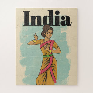 Indien Vintage-Reiseposter Puzzle