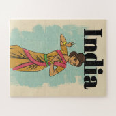 Indien Vintage-Reiseposter Puzzle (Horizontal)
