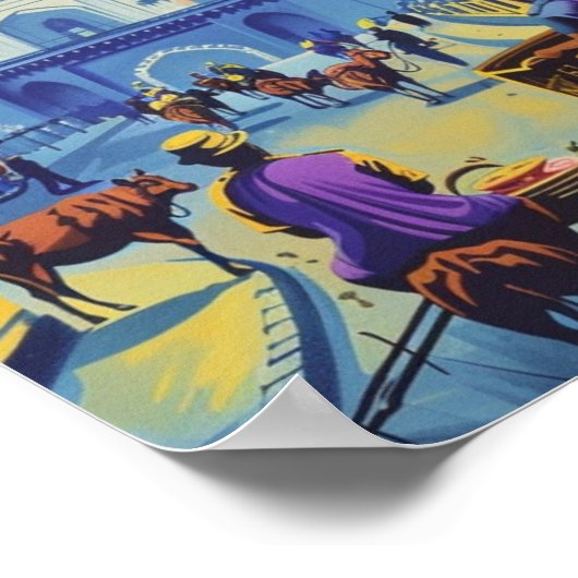 Indien Vintager beliebter Reiseort Poster (Ecke)