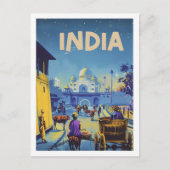 Indien Vintager beliebter Reiseort Postkarte (Vorderseite)