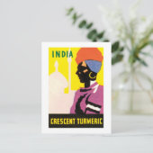 Indien - Vintages turmerisches Zeichen Postkarte (Stehend Vorderseite)
