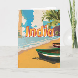 Indien Vintages Urlaubsposter Feiertagskarte