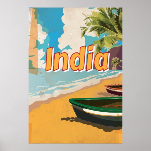 Indien Vintages Urlaubsposter Poster (Vorne)