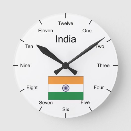 Indien-Wanduhr Runde Wanduhr (Vorderseite)