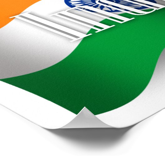 Indien Waving Flag Poster (Ecke)
