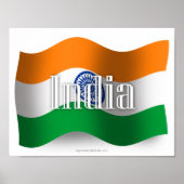 Indien Waving Flag Poster (Vorne)