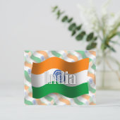 Indien Waving Flag Postkarte (Stehend Vorderseite)