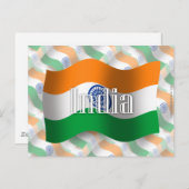 Indien Waving Flag Postkarte (Vorne/Hinten)