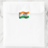 Indien Waving Flag Runder Aufkleber (Tasche)
