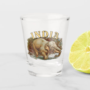 Indien Wildlife - Indischer Elefant Schnapsglas