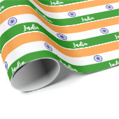 Indien Wrapping Paper, Indian Flag patriotic Geschenkpapier (Rolleneckpunkt)