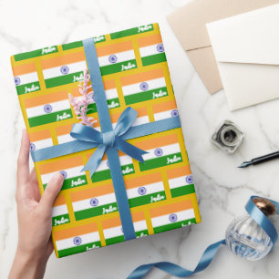 Indien Wrapping Paper, Indian Flag patriotische Go Geschenkpapier