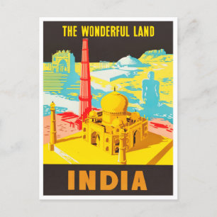 Indien wunderbares Land Vintage-Reise Postkarte