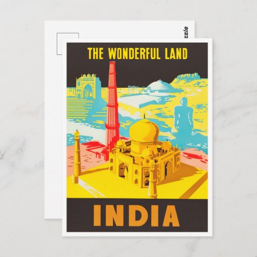 Indien - wunderschöne Landreise Postkarte (Vorne/Hinten)