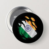 Indien zerrissene Flagge Button (Vorne & Hinten)