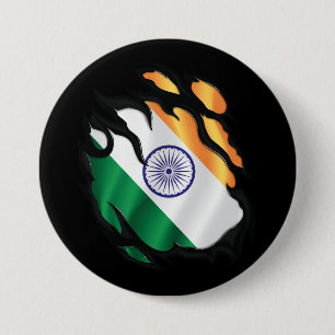 Indien zerrissene Flagge Button