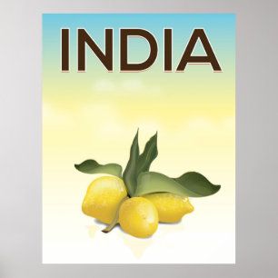 Indien Zitrone Reiseplakat Poster