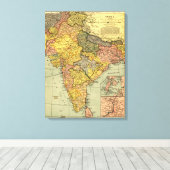 IndienPanoramakarte Indien Leinwanddruck (Insitu (Holzboden))