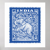 Indiens Design der Briefmarke, Elefant Poster (Vorne)