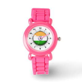 Indiens Flagge Rosa Glitzer-Strap Watch Armbanduhr