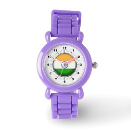Indiens Flagge - Roter Glitzer-Strap Watch Armbanduhr
