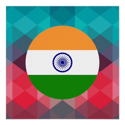 Indiens Flaggenzirkel auf dem modernen Bokee Poster (Vorderseite)