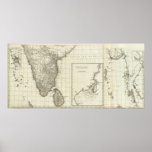 Indiens Karte Poster (Vorne)