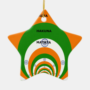 Indiens National Flag Colors Design. Hakuna Matata Keramik Ornament