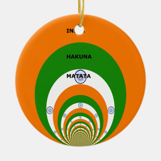 Indiens National Flag Colors Design. Hakuna Matata Keramikornament (Vorne)