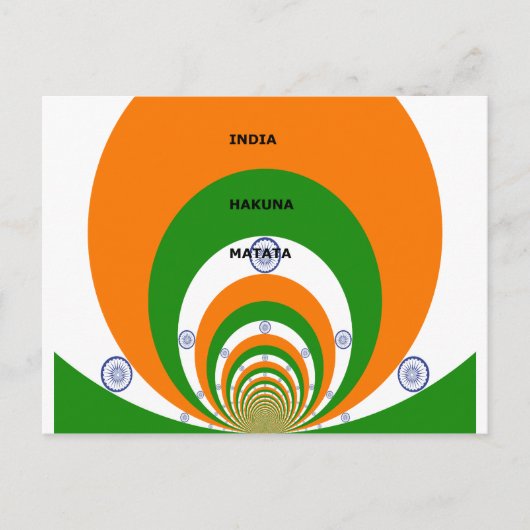 Indiens National Flag Colors Design. Hakuna Matata Postkarte (Vorderseite)