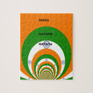 Indiens National Flag Colors Design. Hakuna Matata Puzzle
