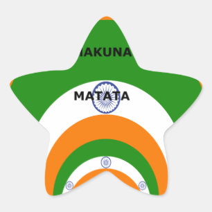 Indiens National Flag Colors Design. Hakuna Matata Stern-Aufkleber