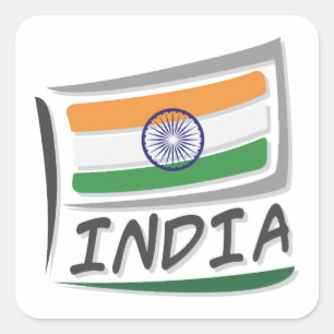 Indiens Stolz-X-Flagge Quadratischer Aufkleber