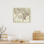 Indiens und Asiens vertiefte Karte Poster (Küche)