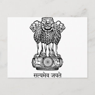 Indiens Wappen Postkarte