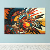 Indigene Abstrakte Kunst, indigene amerikanische K Leinwanddruck (Insitu (Holzboden))