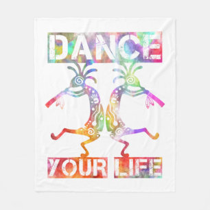 Indigene Amerikaner Kokopelli - Dance Your Life 3 Fleecedecke