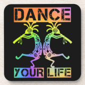 Indigene Amerikaner Kokopelli - Dance Your Life 4 Getränkeuntersetzer (Vorderseite)