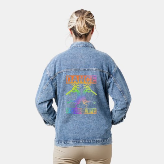 Indigene Amerikaner Kokopelli - Dance Your Life 4 Jeansjacke (Modell)