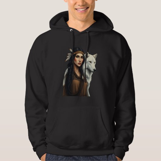 Indigene Amerikanerinnen Wolf liebt Indigene Ameri Hoodie (Vorderseite)