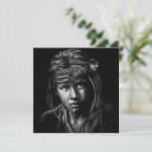 Indigene amerikanische Boy Flat Card Dankeskarte (Stehend Vorderseite)