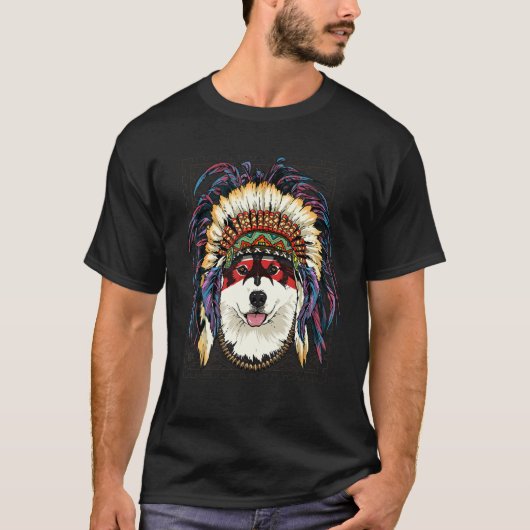 Indigene Amerikanische Ureinwohner Alaskan Malamut T-Shirt (Vorderseite)