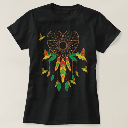 Indigene Amerikanische Ureinwohner Hummingbird Dre T-Shirt (Design vorne)
